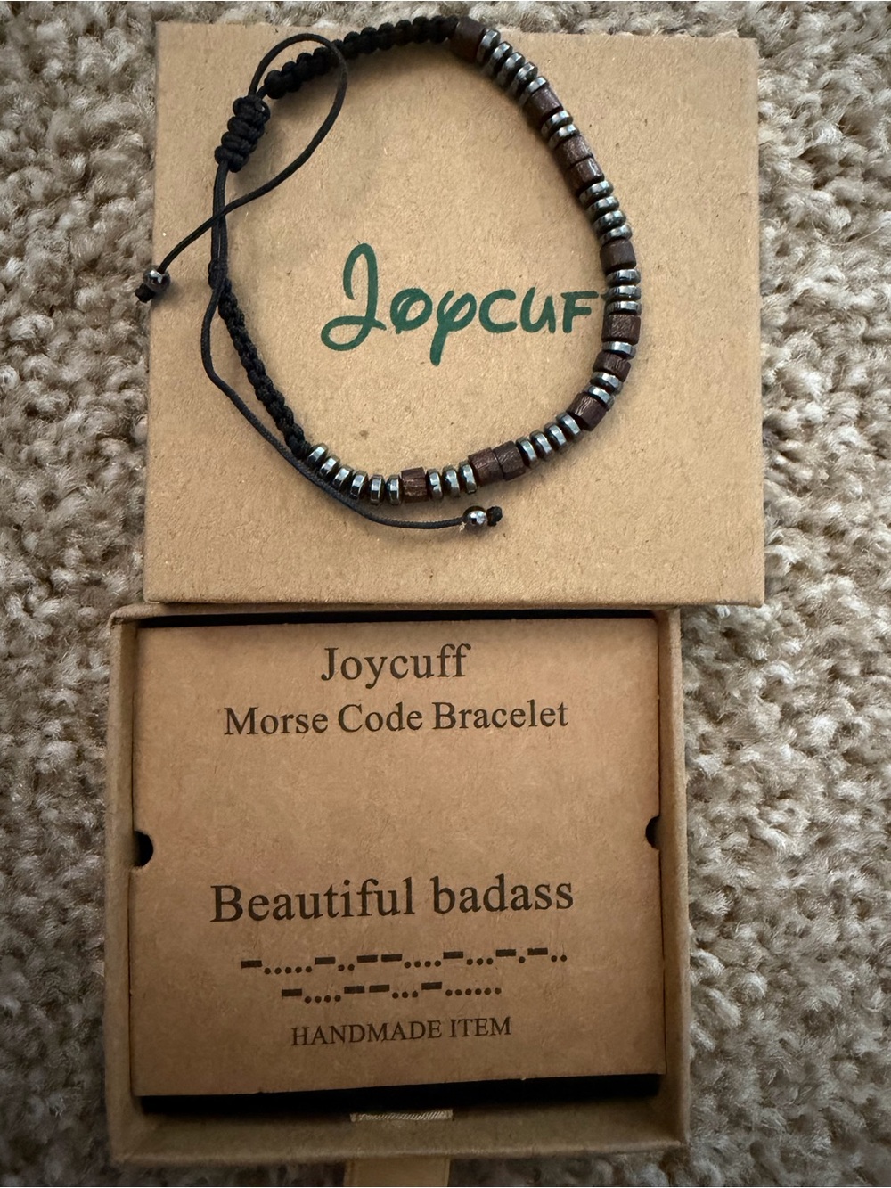 Joycuff Women's Brown and Black Morse Code Bracelet